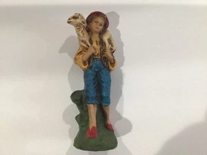 Statuina di ricambio Natività Pastorello Ragazzo con Agnello 5,5" Made in Italy - Foto 1 di 6