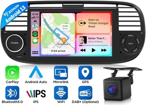 Eonon Android 13 Autoradio GPS Navi CarPlay Radio RDS USB Für Fiat 500 2007-2015 - Bild 1 von 20