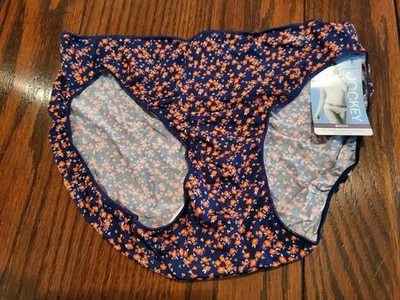 NUEVO CON ETIQUETAS JOCKEY No Panty Line TACTEL NYLON BIKINI BRAGAS 1370 814 estampado floral 6/M Foto 1 de 2