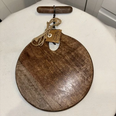 Tablero de queso Mud Pie madera redondo/tornillo de corcho adjunto nuevo* Foto 1 de 4