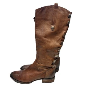 Sam Edelman Phallon Vintage Brown Snap Button Riding Boots Womens 9.5 M Boho - Picture 1 of 22