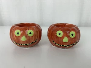 Halloween Yankee Candle Co Glow Pumpkin SET 2 Halter Teelicht Jack-o-Lanterns - Bild 1 von 3