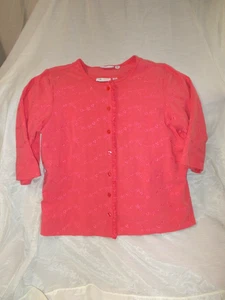 Denim & Co Twinset Top lachs großer Rüschen Knopf Pullover ärmellos Ösen - Bild 1 von 4