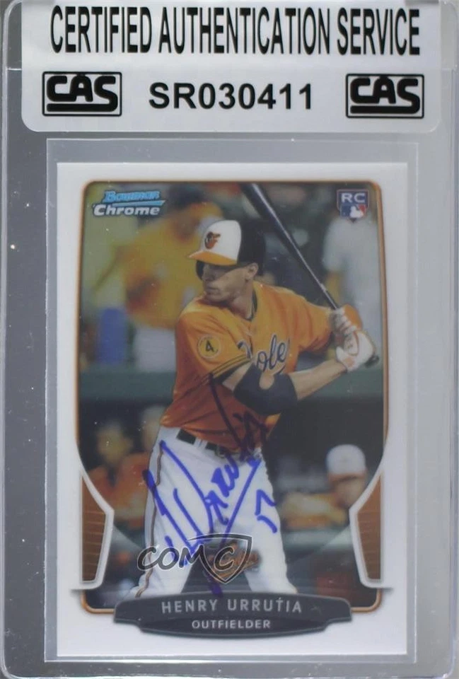 CAS Certified 2013 Bowman Draft Chrome Henry Urrutia #8 Sealed Auto Rookie RC - Image 1 of 2