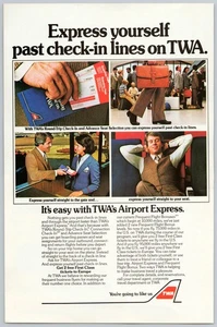 1982 TWA Airlines Vintage Print Ad Express Yourself - Bild 1 von 2