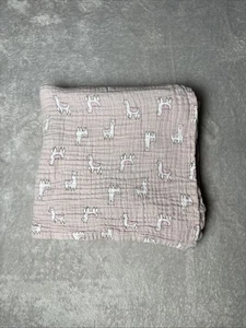 Aden + Anais Essentials Rosa Lama Alpaka Babydecke Swaddle Musselin 44” X 44” - Bild 1 von 4