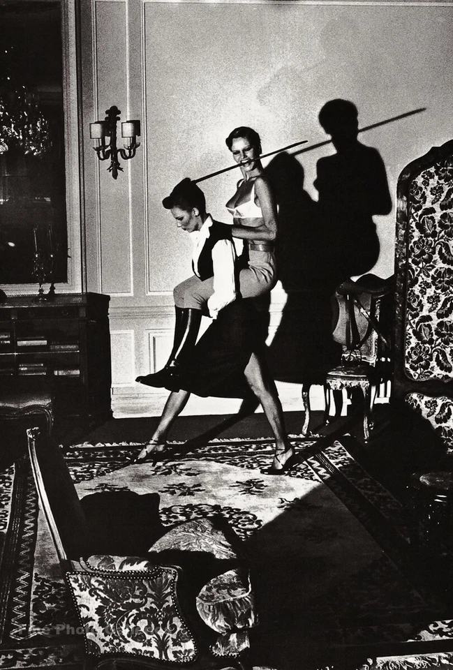 1970s Vintage HELMUT NEWTON Women Equestrian Saddle III Fashion Paris Photo Art - Image 1 of 1