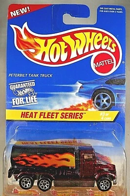 Camión cisterna Peterbilt Hot Wheels #539 Heat Fleet Series 1997 3/4 Borgoña con 7 velocidades Foto 1 de 4