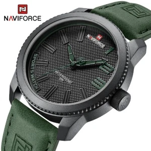 NAVIFORCE Luxury Men's Leather Waterproof Wristwatch Military Sports Shockproof - Picture 1 of 15