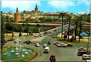 Postal España Sevilla Sevilla Cuba Plaza y Puente San Telmo - Imagen 1 de 2