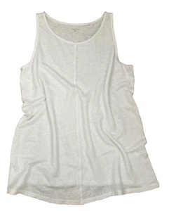 Garnet Hill Womens Tank Top Knit Organic Linen Sleeveless Pullover White XS - Picture 1 of 7