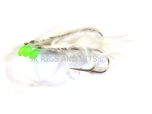 Plumas de bacalao - 3 plumas blancas de gancho para bacalao Pollock - ganchos talla 5/0 - Imagen 1 de 1