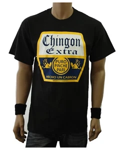 México Camisetas Gráficas CHINGON EXTRA PURO PINCHE PARI Camiseta Urbana Impresa Mexicana - Imagen 1 de 3
