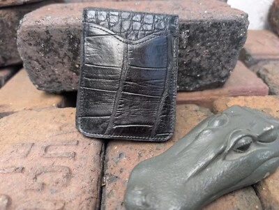 Billetera Wild Alligator Bolsillo Frontal Clip para Dinero Cocodrilo Pantano Cuero Piel JU19 Foto 1 de 4