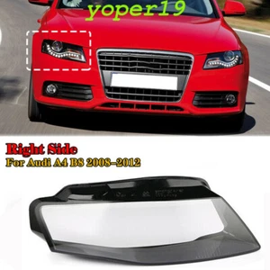 Right Front Headlight Lamp Cover Cap Lens Shade For Audi A4 B8 2009-2012 Lense - Picture 1 of 8