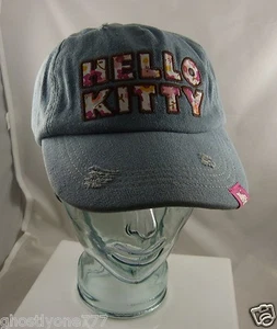 Hello Kitty denim Baseball hat cap Sanrio cute flowers  - Picture 1 of 4