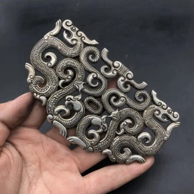 Antiguo Colgante Colección Patrón Nube China Decoración Plata Foto 1 de 4