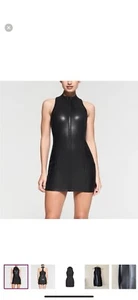 SKIMS Rubberized Scuba Swim Mock Neck Dress Onyx-Size 4x. - Picture 1 of 7
