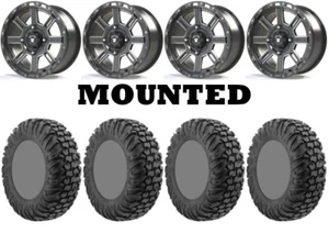 Kit 4 EFX MotoVator Tires 27x9.5-14 on Bullite Lancer Gray BT-02 Wheels HP1K - Picture 1 of 5