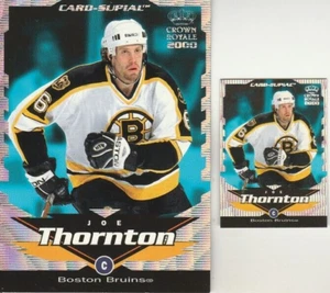 (2) 1999-00 Crown Royale Card-Supials #4 Joe Thornton w/Paired Mini Insert! - Picture 1 of 2