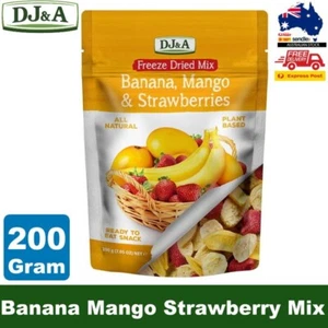 DJ&A Freeze Dried Mix Banana, Mango and Strawberries 200g Crunchy Healthy Snacks - Picture 1 of 5