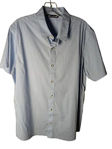 Camisa Travis Mathew abotonada manga corta a cuadros para hombre talla grande azul golf - Imagen 1 de 5