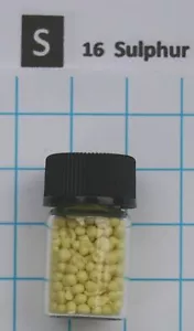 2 gram 99.9% Sulphur shot in glass vial element 16 sample - Picture 1 of 3