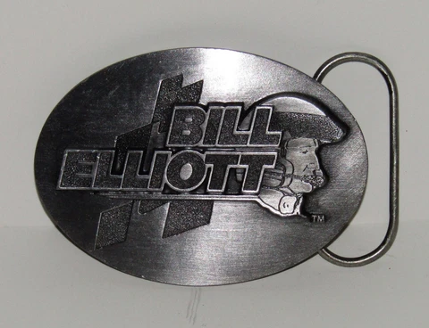 Bill Elliott NASCAR Racing 1991 Advantage Management Pewter Belt Buckle Cover