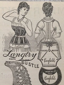 Langtry Bustle Woman Girl New York Victorian Print Ad 1887 1880s D1 - Picture 1 of 3