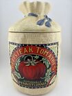 Hearth And Home Canister Design 1988 Burlap Sack Pattern With Beefsteak Tomatoes
