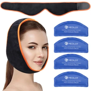Face Ice Pack Wrap for TMJ Wisdom Teeth Reusable Hot Cold Therapy Gel Packs - Picture 1 of 6
