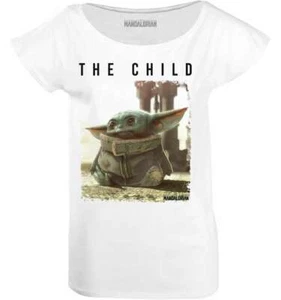 Star Wars - The Mandalorian Baby Yoda Camiseta Mujer (S-XL) Blanca - Imagen 1 de 1