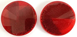 JUEGO DE 2 REFLECTORES REFLEJOS REDONDOS SAE-A-88-DOT SAE-SATE LITE 21 ROJO 2-3/8 - Imagen 1 de 5