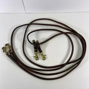 "Riendas largas para caballos 88"" de largo con broches de presión de tijera cuero latón" - Imagen 1 de 4