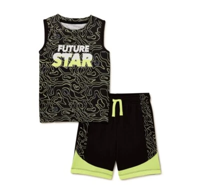 Conjunto de camiseta sin mangas y pantalones cortos Future Star de 2 piezas ATHLETIC WORKS para niños pequeños 18M Foto 1 de 3