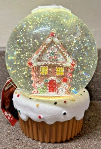 Gingerbread House Lighted Spinning Water Globe Christmas Holiday Decoration - Picture 1 of 9