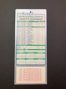 1992 Seattle Seahawks Team NFL Football Schedule Hang It VINTAGE NOS 9" x 4" - Picture 1 of 4