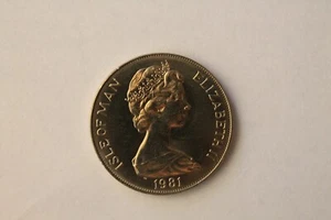 1981 Isle of Man 1 Crown - Duke of Edinburgh Award Scheme Commemorative Coin #6 - Picture 1 of 5