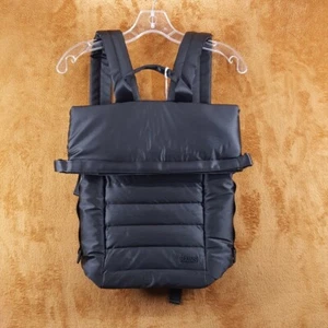 RAINS Unisex Black Bator Puffer Backpack Waterproof Padded Laptop Pocket - Picture 1 of 8