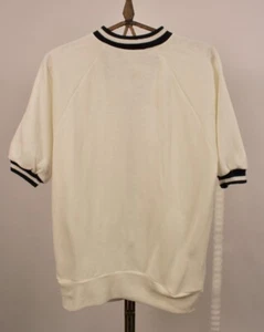 VTG Men's 1960s NOS White & Navy Short Sleeve Sweatshirt / TShirt Sz S 60s Hanes - Picture 1 of 5