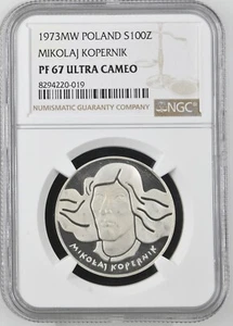 Poland 1973 100 ZL Zlotych Mikolaj Kopernik Silver Proof - NGC PF 67 UC - Picture 1 of 2