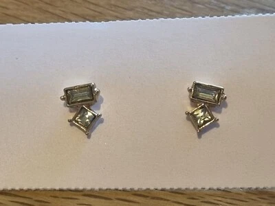 АКСЕССУАРЫ SMART ЗОЛОТОЙ БРИЛЛИАНТ GEO КВАДРАТНЫЙ ПРЯМОУГОЛЬНИК СЕРЬГИ-ГВОЗДИКИ - Изображение 1 из 4