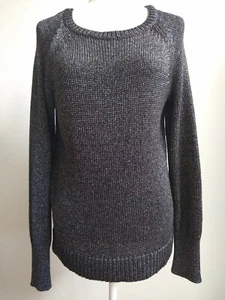 CHAPS Black Silver Metallic Threading Women's Knit Sweater Size XL  - Picture 1 of 8