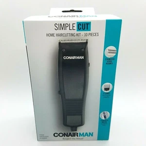 Conair Man Simple Cut Home Hair Cutting Kit Corded 10 Pieces Free Shipping - Picture 1 of 4
