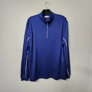 Grand Slam Mens Large Performance Jacket 1/4 Zip Blue Long Sleeve Sportswear - Picture 1 of 5