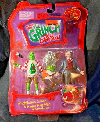 VINTAGE 2000 Grinch Stole Christmas Playmates Action Figure Whobilaton Mayor May - Image 1 of 4