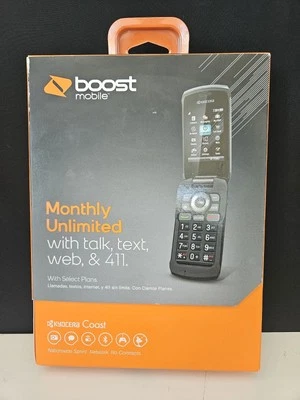 Boost Mobile Kyocera Coast KYS2151ABB Black Flip Cellular Phone NEW/SEALED - Image 1 of 3