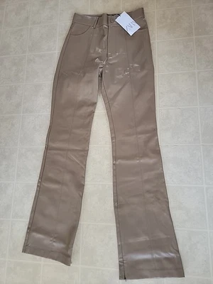 Zara Micro Gamuza Marrón Pantalón Mujer Talla Pequeña NUEVO Foto 1 de 3