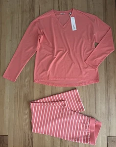 Neu Esprit Baumwolle Mix Stretch Zwei Teiler Pyjama Mit Ringel Hose Gr. 36 - Bild 1 von 2