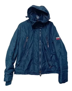 Superdry Japan Mountain Jacket Mujer’s 16 Azul Marino Abrigo Con Capucha 3 Cremallera Bolsillo - Imagen 1 de 18